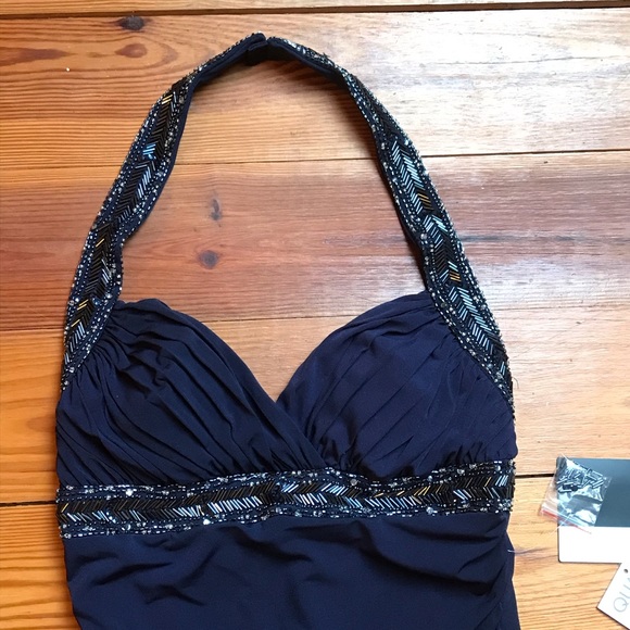 JS Boutique Navy Sequin Halter Gown, NWT, 4 - Picture 2 of 16